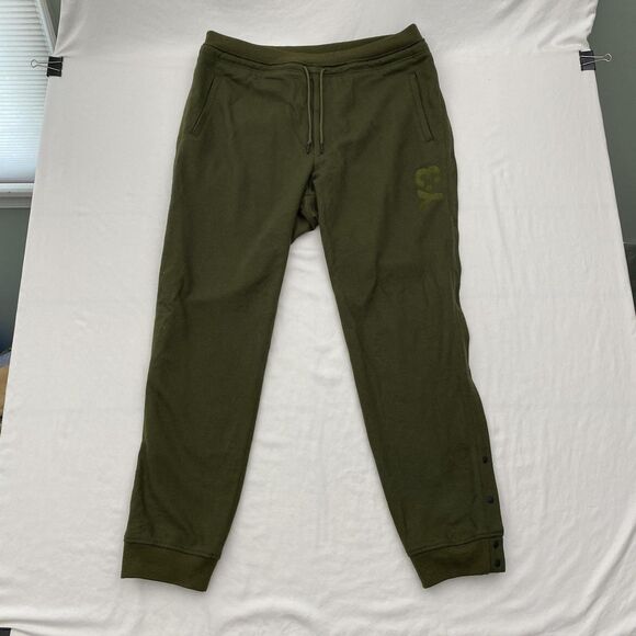 Y-3 Yohji Yamamoto Pants Mens Large Green Wool Snap Button Joggers FW57944 - Picture 1 of 12